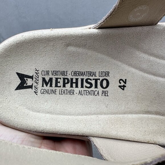 Mephisto Dominica Womens Size 12 (42) Platform Sandals Light Taupe Hook and Loop - Picture 9 of 10